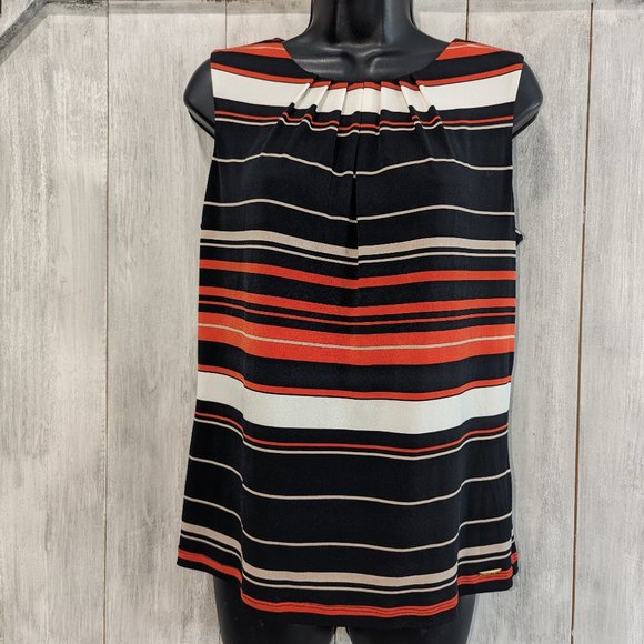 Calvin Klein Tops - Calvin Klein Striped Sleeveless Blouse - Size L